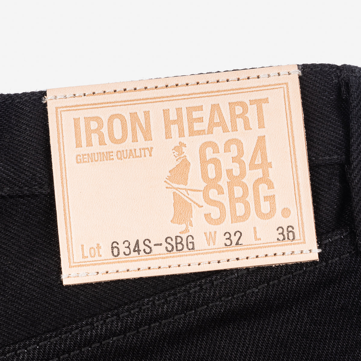 IH-634S-SBG - 21oz Selvedge Denim Straight Cut Jeans - Superblack (Fades To Grey)