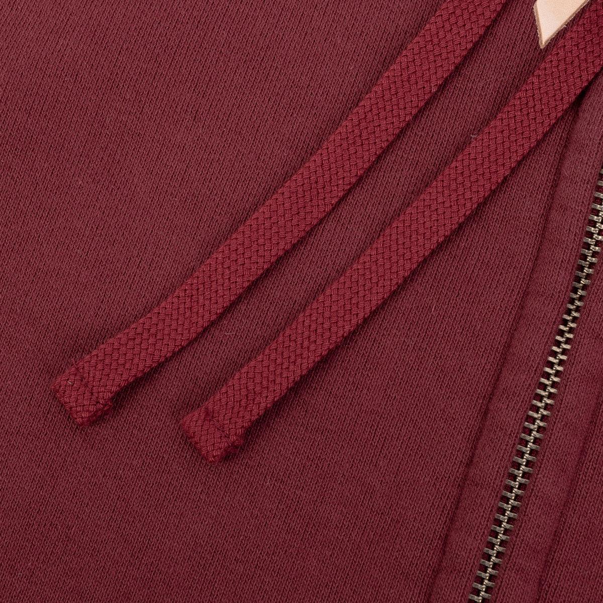 IHSW-10-BUR - 14oz Ultra Heavyweight Loopwheel Cotton Zip Up Hoodie - Burgundy