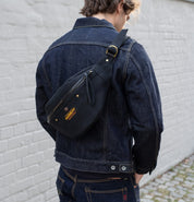 IHE-37-BLK - 21oz Denim Waist Bag - Superblack