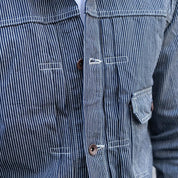IHJ-141-IND - 10.5oz Narrow Stripe Hickory Type I - Indigo