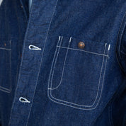 IHJ-149-IND - 10oz Selvedge Denim Blanket Lined Chore Jacket - Indigo