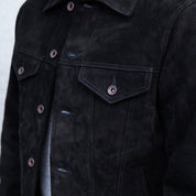 IHJ-155-BLK - Horsehide Suede Modified Type III Jacket - Black