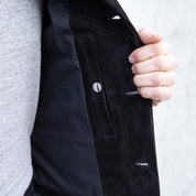 IHJ-155-BLK - Horsehide Suede Modified Type III Jacket - Black