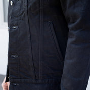 IHJ-86-BLK - 14oz Selvedge Denim Modified Type III Jacket - Black/Black