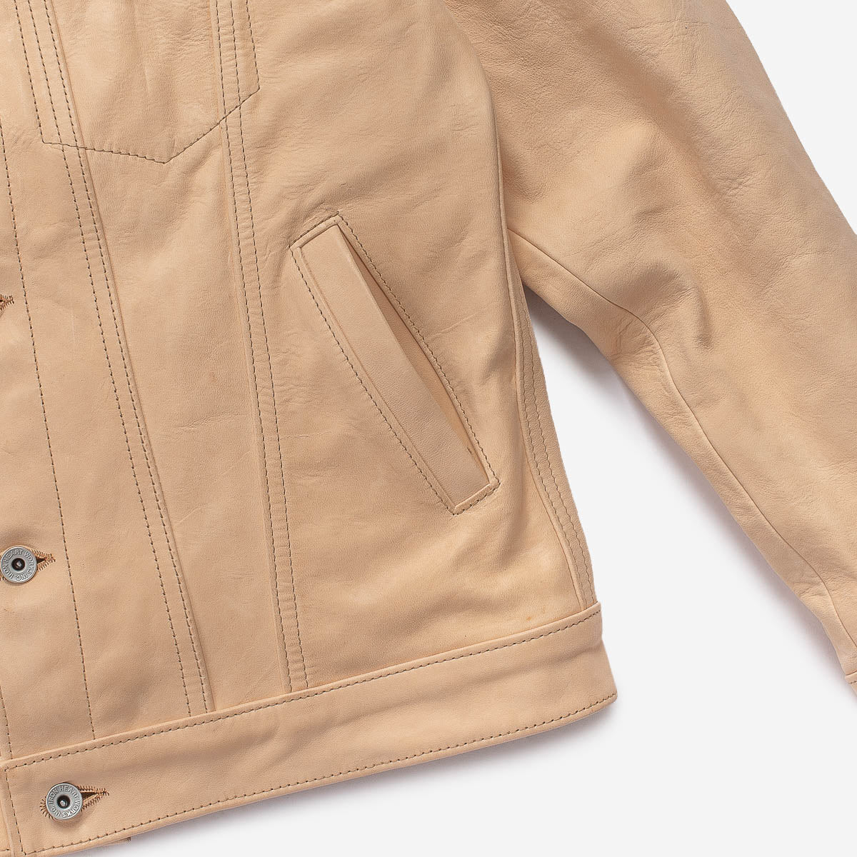 IHSB-EXT-NAT - Iron Heart x Simmons Bilt Horsehide Type III Jacket "The Extractor" - Natural
