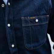 IHSH-326-IND - 12oz Selvedge Indigo Denim Work Shirt with Snaps - Indigo
