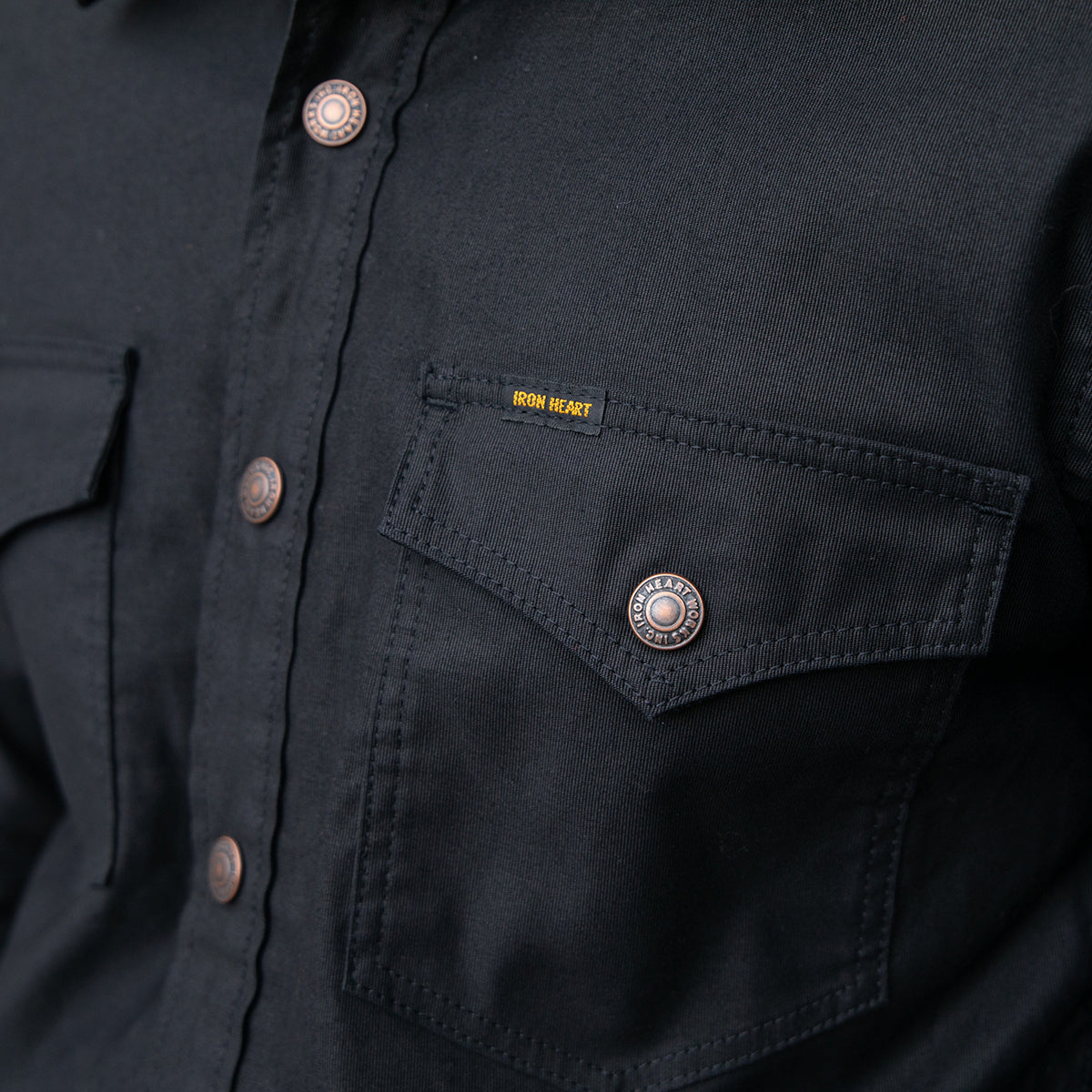 IHSH-425-BLK - 8oz Military Whipcord CPO Shirt - Black