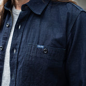 IHSH-443-IND - 7oz Cotton Linen Chambray Work Shirt - Indigo