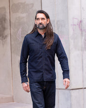 IHSH-443-IND - 7oz Cotton Linen Chambray Work Shirt - Indigo