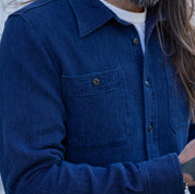 IHSH-96-IND - Waffle Work Shirt - Indigo