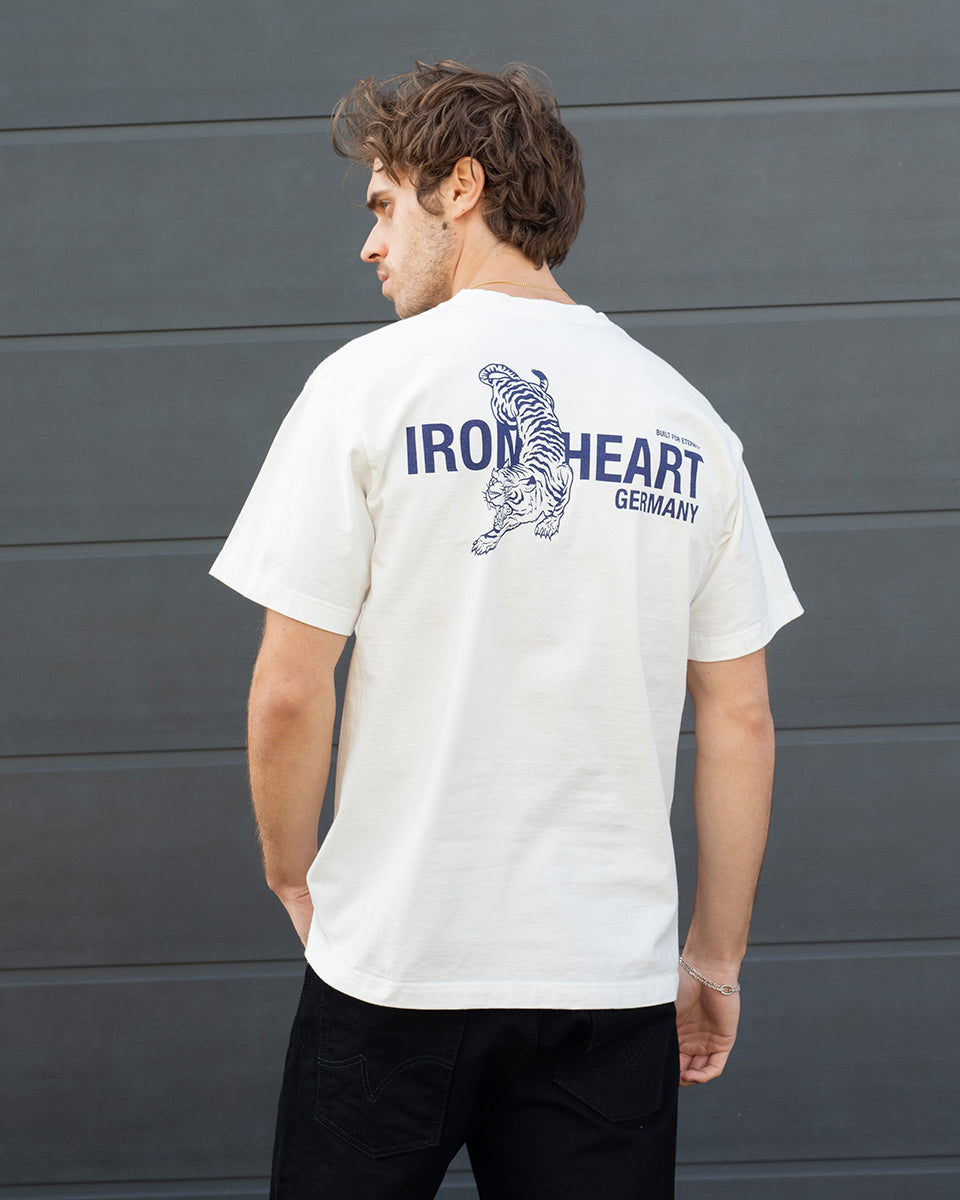 IHT-IHG-7-WHT - Iron Heart Germany 7.5oz Loopwheel Crew Neck T-Shirt - White