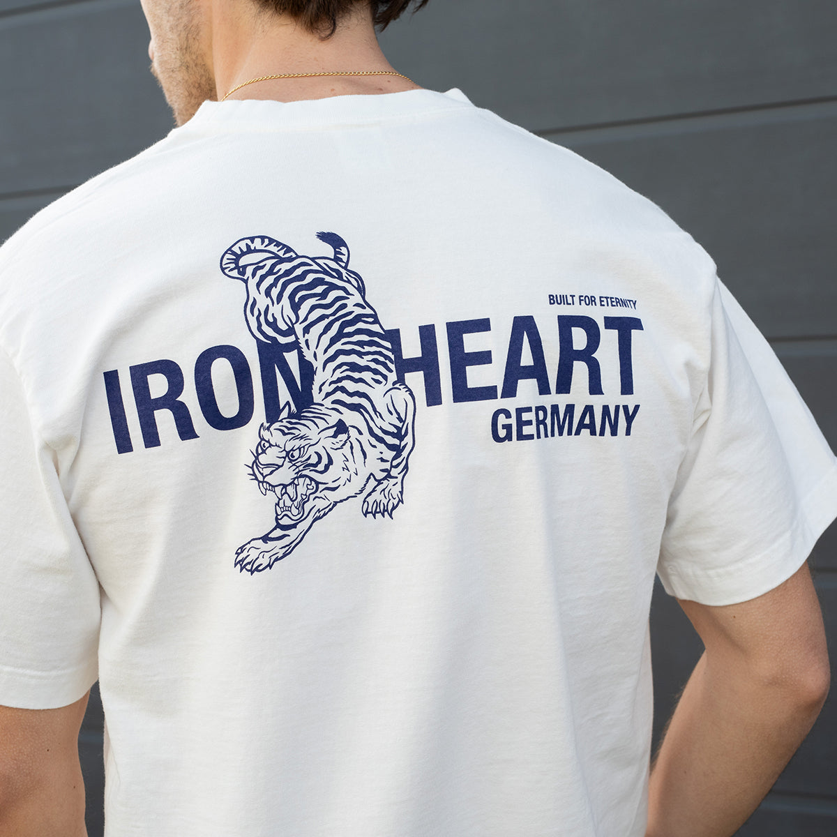 IHT-IHG-7-WHT - Iron Heart Germany 7.5oz Loopwheel Crew Neck T-Shirt - White