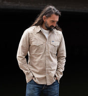 IHSH-315-KHA - Selvedge Chambray Western Shirt - Khaki