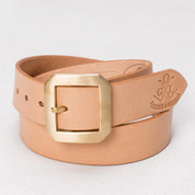 OGL-BELT-SPGAR-NAT -  OGL Single Prong Garrison Buckle Leather Belt - Natural
