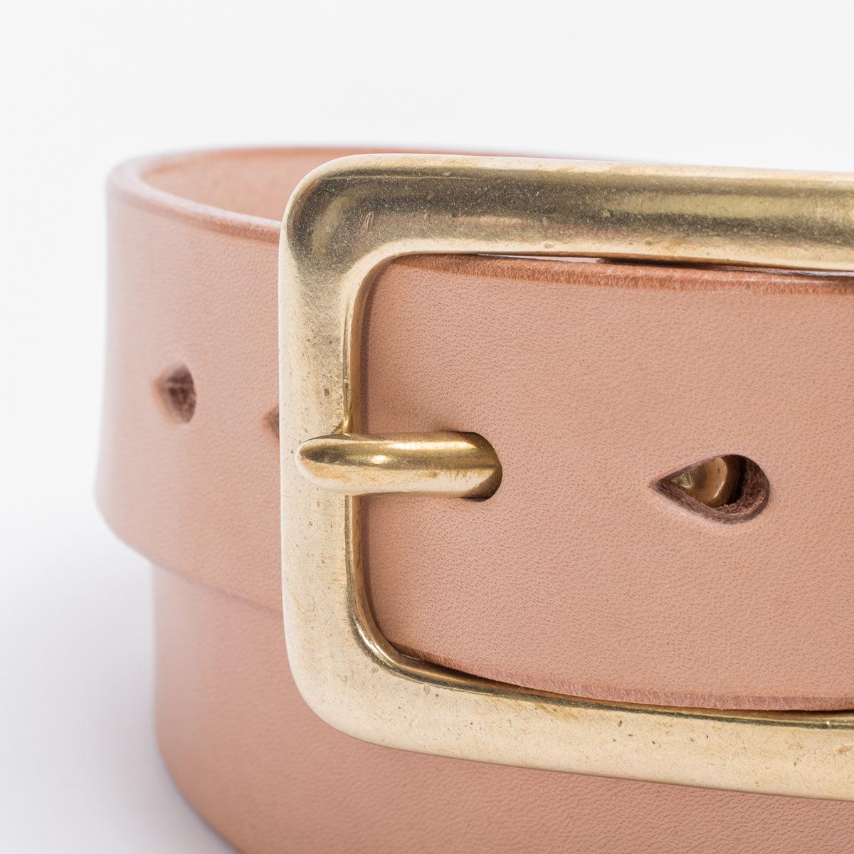 Image showing the IHB-11-NAT - Heavy Duty "Tochigi" Leather Belt Natural which is a Belts described by the following info Accessories, Belts, Iron Heart, Released and sold on the IRON HEART GERMANY online store