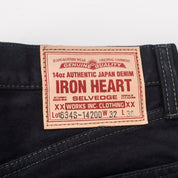 IH-634S-142OD - 14oz Selvedge Denim Straight Cut Jeans - Indigo Overdyed Black