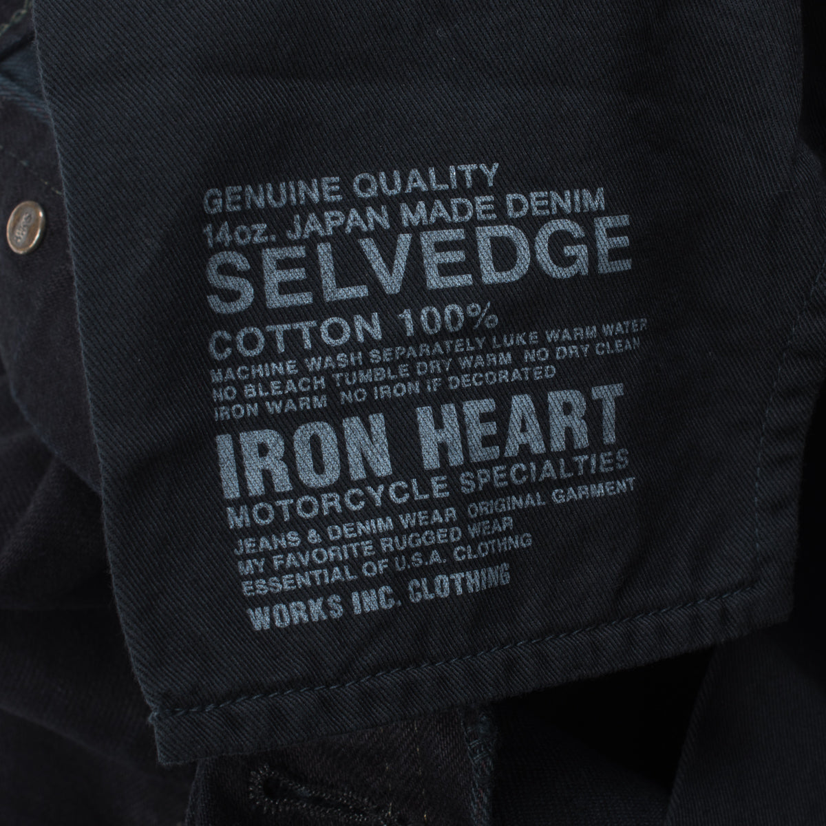IH-634S-142OD - 14oz Selvedge Denim Straight Cut Jeans - Indigo Overdyed Black