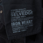 IH-634S-142OD - 14oz Selvedge Denim Straight Cut Jeans - Indigo Overdyed Black