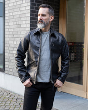 SB-30-S-JH-BLK - Simmons Bilt x  IHG Vintage 30's Sports Jacket - Japanese Horsehide
