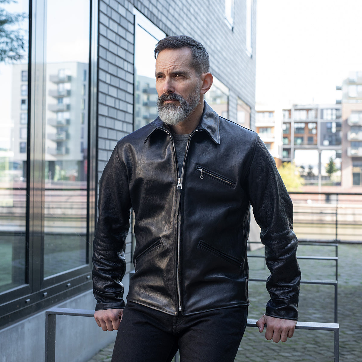SB-30-S-JH-BLK - Simmons Bilt x  IHG Vintage 30's Sports Jacket - Japanese Horsehide