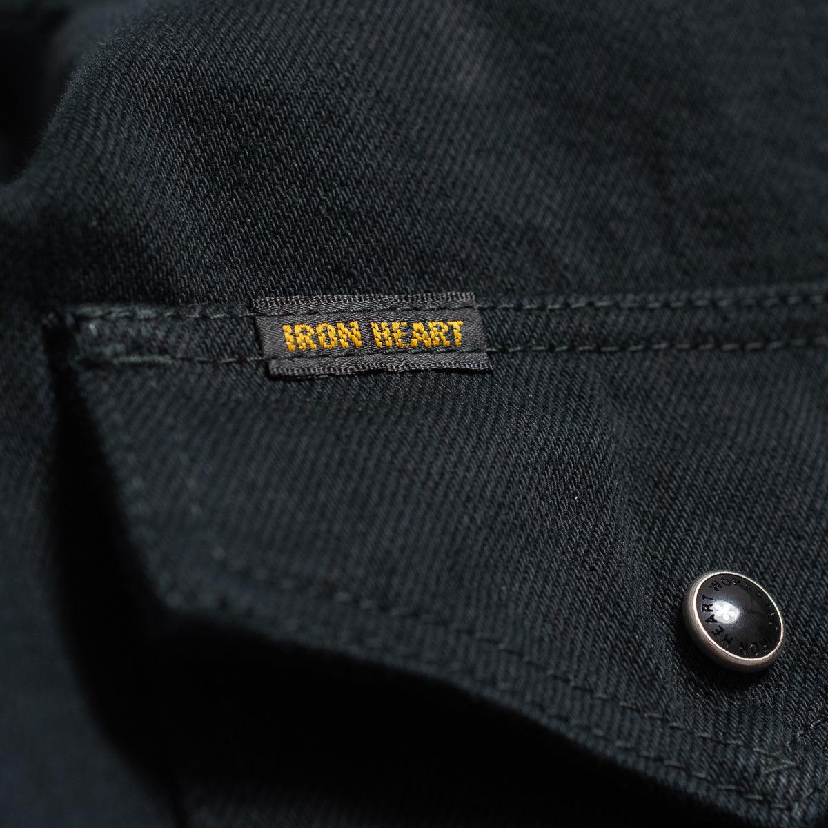 Image showing the IHSH-218-BLK - 12oz Western Shirt "Johnny Cash III" Black which is a Shirts described by the following info Iron Heart, Released, Shirts, Tops and sold on the IRON HEART GERMANY online store