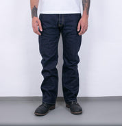 Image showing the IH-634S-UHR - 21/23oz Raw Selvedge Denim Straight Cut Jeans Indigo which is a Jeans described by the following info 634, Bottoms, Iron Heart, Jeans, Released, Straight and sold on the IRON HEART GERMANY online store