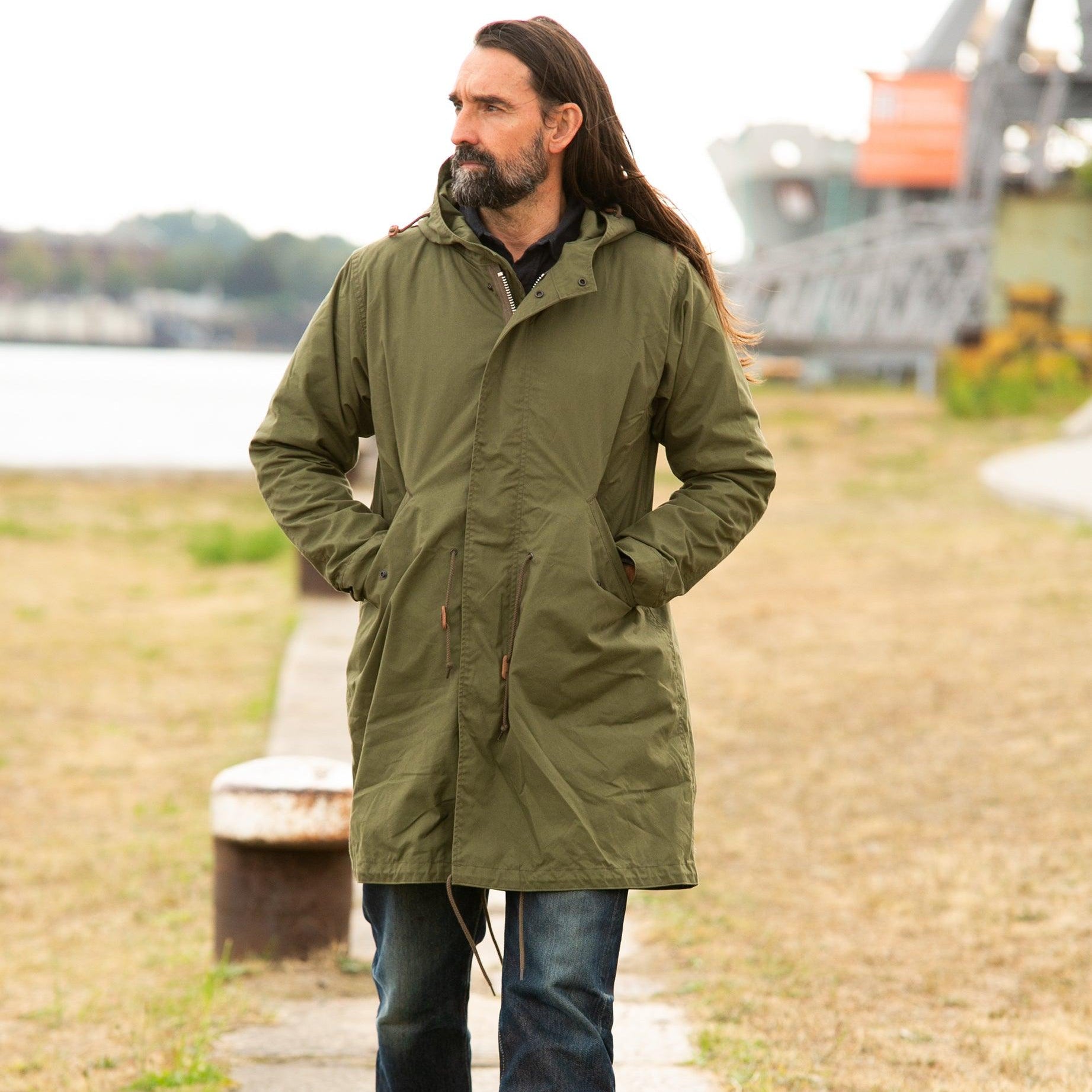 Image showing the IHM-38-OLV - 5oz Quilted Lining M-51 Type Field Coat - Olive which is a Jackets described by the following info IHSALE_M23, Iron Heart, Jackets, Released, Tops and sold on the IRON HEART GERMANY online store