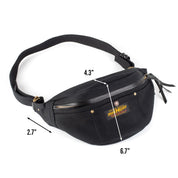 Image showing the IHE-37 - 21oz Denim Waist Bag - Superblack which is a Bags described by the following info Accessories, Back In, Bags, Iron Heart, Released and sold on the IRON HEART GERMANY online store