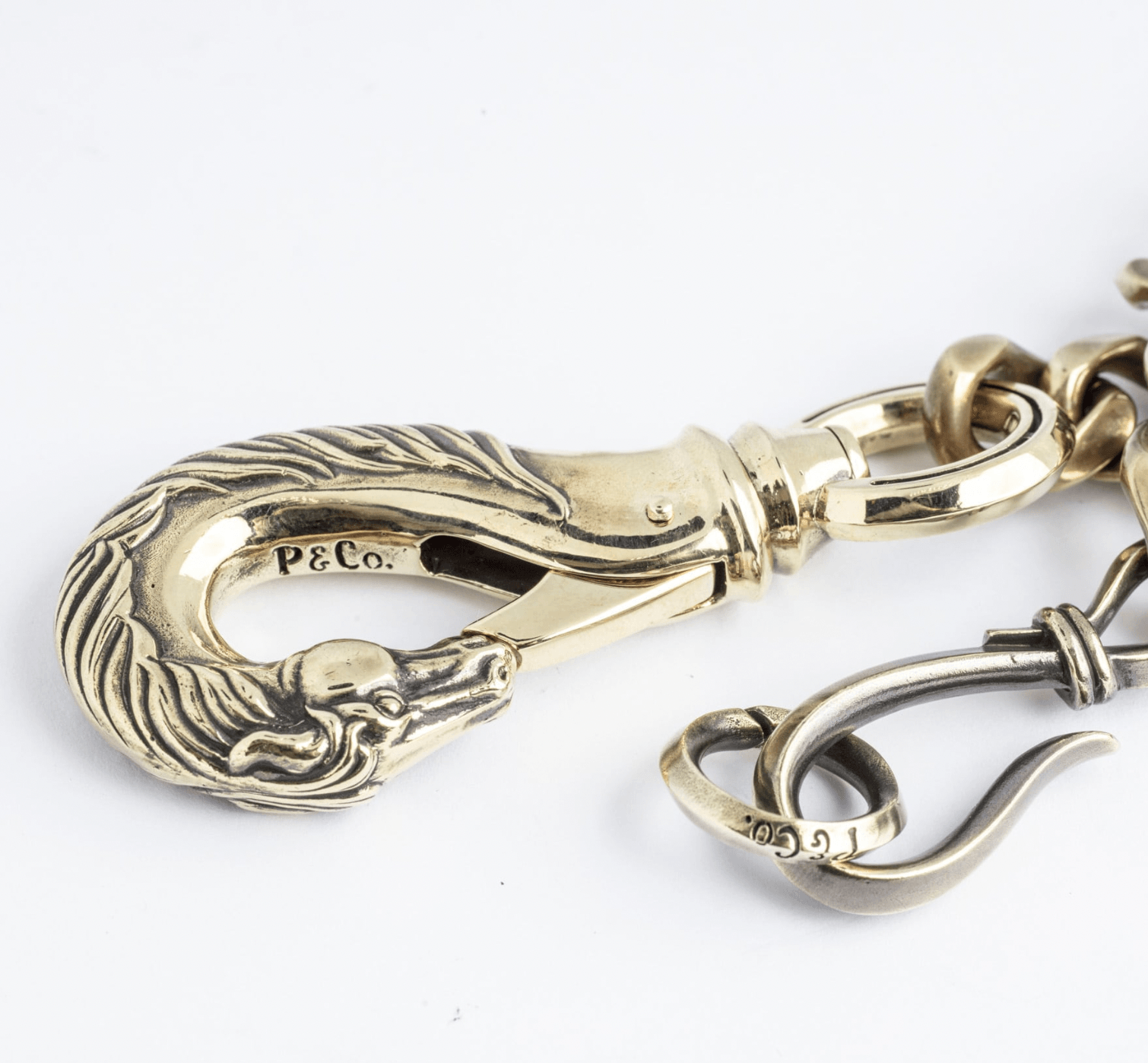 Image showing the Peanuts & Co Horse Wallet Chain (horse×hook) - Brass which is a WALLETS AND CHAINS described by the following info Accessories, Iron Heart, Peanuts & Co, Released, WALLETS AND CHAINS and sold on the IRON HEART GERMANY online store
