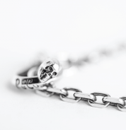 Image showing the Peanuts & Co SKULL HOOK CHAIN (square) - Silver which is a Jewellery described by the following info Accessories, Jewellery, Peanuts & Co, Released and sold on the IRON HEART GERMANY online store