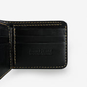 Image showing the IHG-071-BLK - Slimline Small Shell Cordovan Wallet Black which is a WALLETS AND CHAINS described by the following info Accessories, IHSALE_M23, Iron Heart, Released, WALLETS AND CHAINS and sold on the IRON HEART GERMANY online store