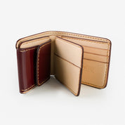 Image showing the IHG-01-OXB - Small Shell Cordovan Wallet - Ox Blood which is a WALLETS AND CHAINS described by the following info Accessories, IHSALE_M23, Iron Heart, Released, WALLETS AND CHAINS and sold on the IRON HEART GERMANY online store