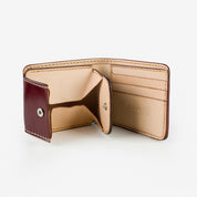 Image showing the IHG-01-OXB - Small Shell Cordovan Wallet - Ox Blood which is a WALLETS AND CHAINS described by the following info Accessories, IHSALE_M23, Iron Heart, Released, WALLETS AND CHAINS and sold on the IRON HEART GERMANY online store