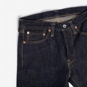 Image showing the IH-555S-21 - 21oz Selvedge Denim Super Slim Jeans Indigo which is a Jeans described by the following info 555, Back In, Bottoms, Iron Heart, Jeans, Released, Slim and sold on the IRON HEART GERMANY online store