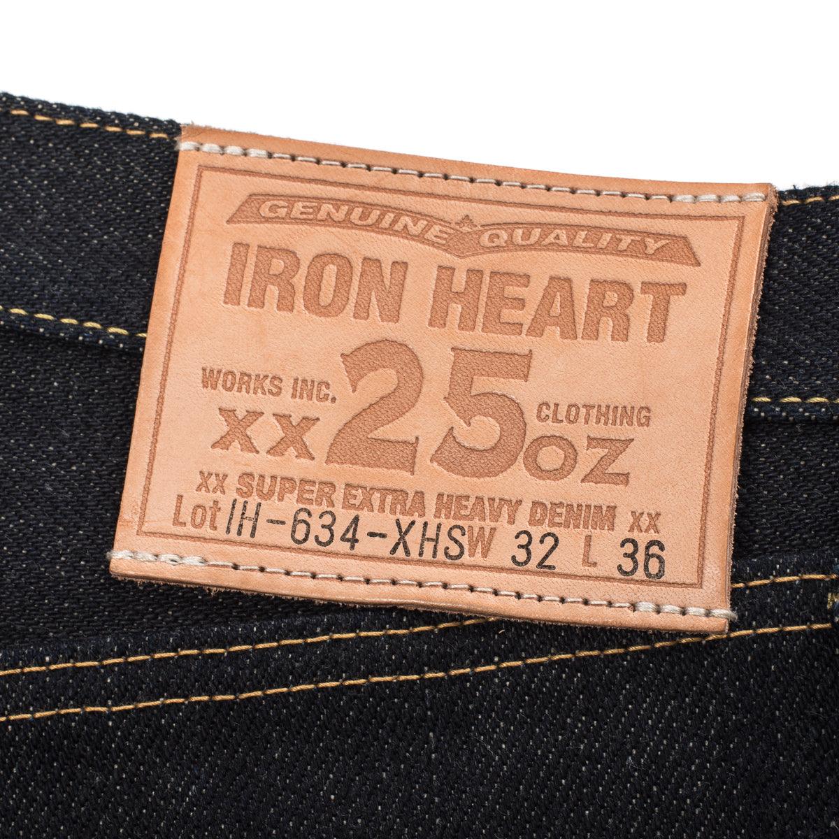 Image showing the IH-634-XHS - 25oz Selvedge Denim Straight Cut Jeans - Indigo which is a Jeans described by the following info 634, Bottoms, Iron Heart, Jeans, Released, Straight and sold on the IRON HEART GERMANY online store