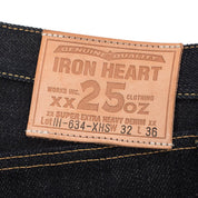 Image showing the IH-634-XHS - 25oz Selvedge Denim Straight Cut Jeans - Indigo which is a Jeans described by the following info 634, Bottoms, Iron Heart, Jeans, Released, Straight and sold on the IRON HEART GERMANY online store