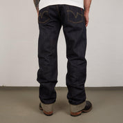 Image showing the IH-634-XHS - 25oz Selvedge Denim Straight Cut Jeans - Indigo which is a Jeans described by the following info 634, Bottoms, Iron Heart, Jeans, Released, Straight and sold on the IRON HEART GERMANY online store