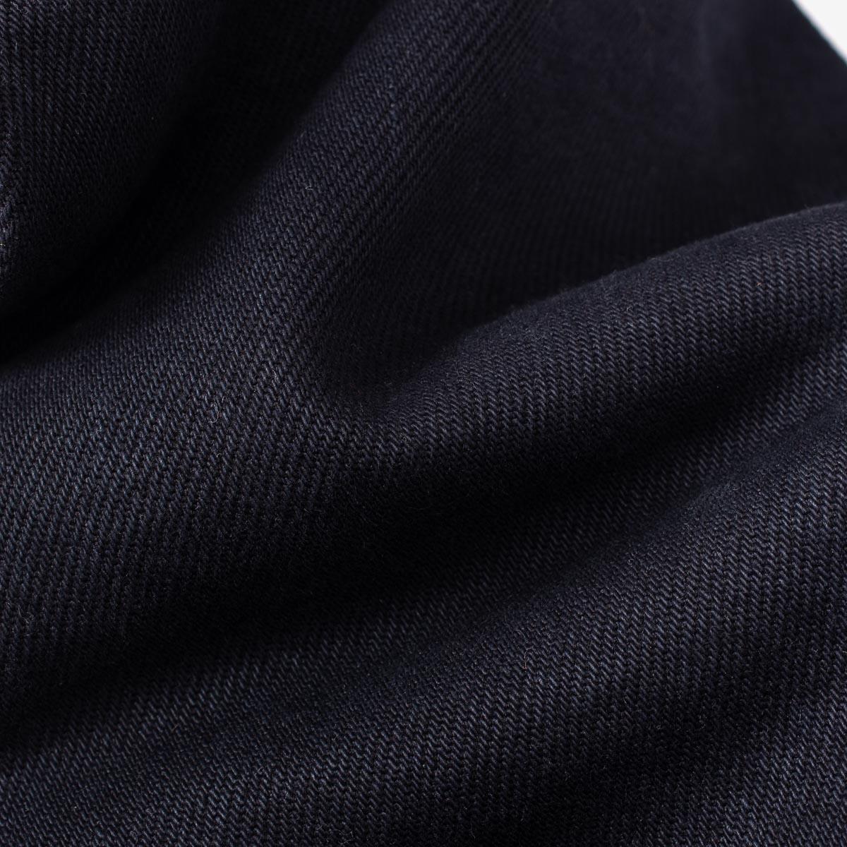 Image showing the IH-634S-B - 21oz Selvedge Denim Straight Cut Jeans - Indigo Overdyed Black which is a Jeans described by the following info 634, Bottoms, IHSALE, IHSALE_M23, Iron Heart, Jeans, Released, Straight and sold on the IRON HEART GERMANY online store