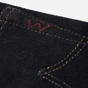 Image showing the IH-634S-B - 21oz Selvedge Denim Straight Cut Jeans - Indigo Overdyed Black which is a Jeans described by the following info 634, Bottoms, IHSALE, IHSALE_M23, Iron Heart, Jeans, Released, Straight and sold on the IRON HEART GERMANY online store