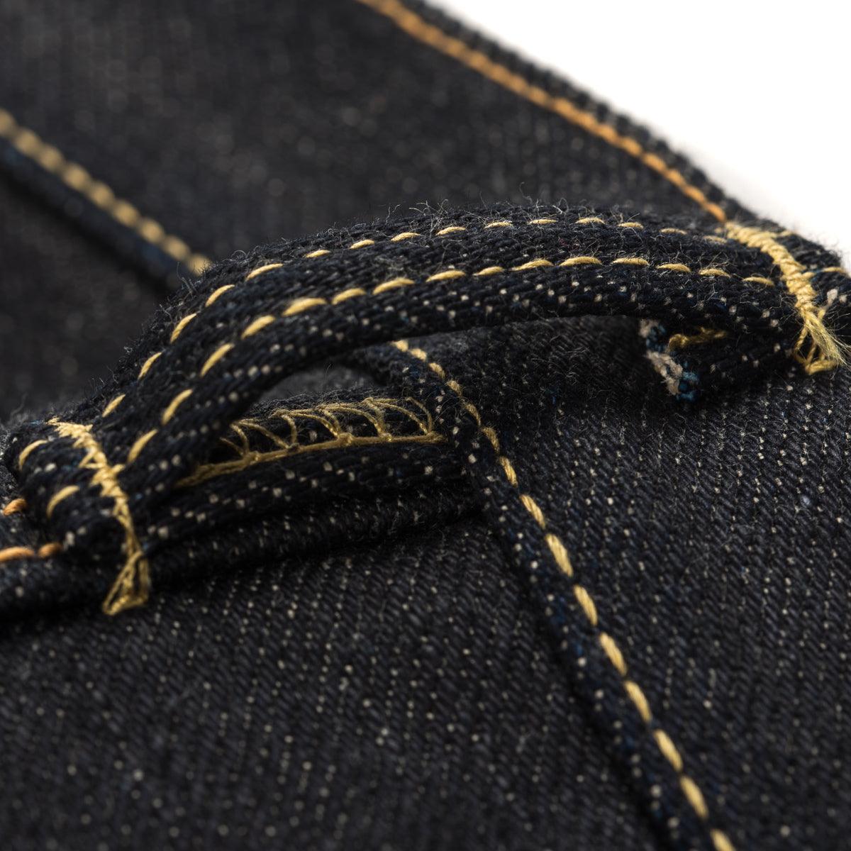 Image showing the IH-666-XHS - 25oz Slim Straight Cut Jeans Indigo which is a Jeans described by the following info 666, Bottoms, Iron Heart, Jeans, Released, Straight and sold on the IRON HEART GERMANY online store