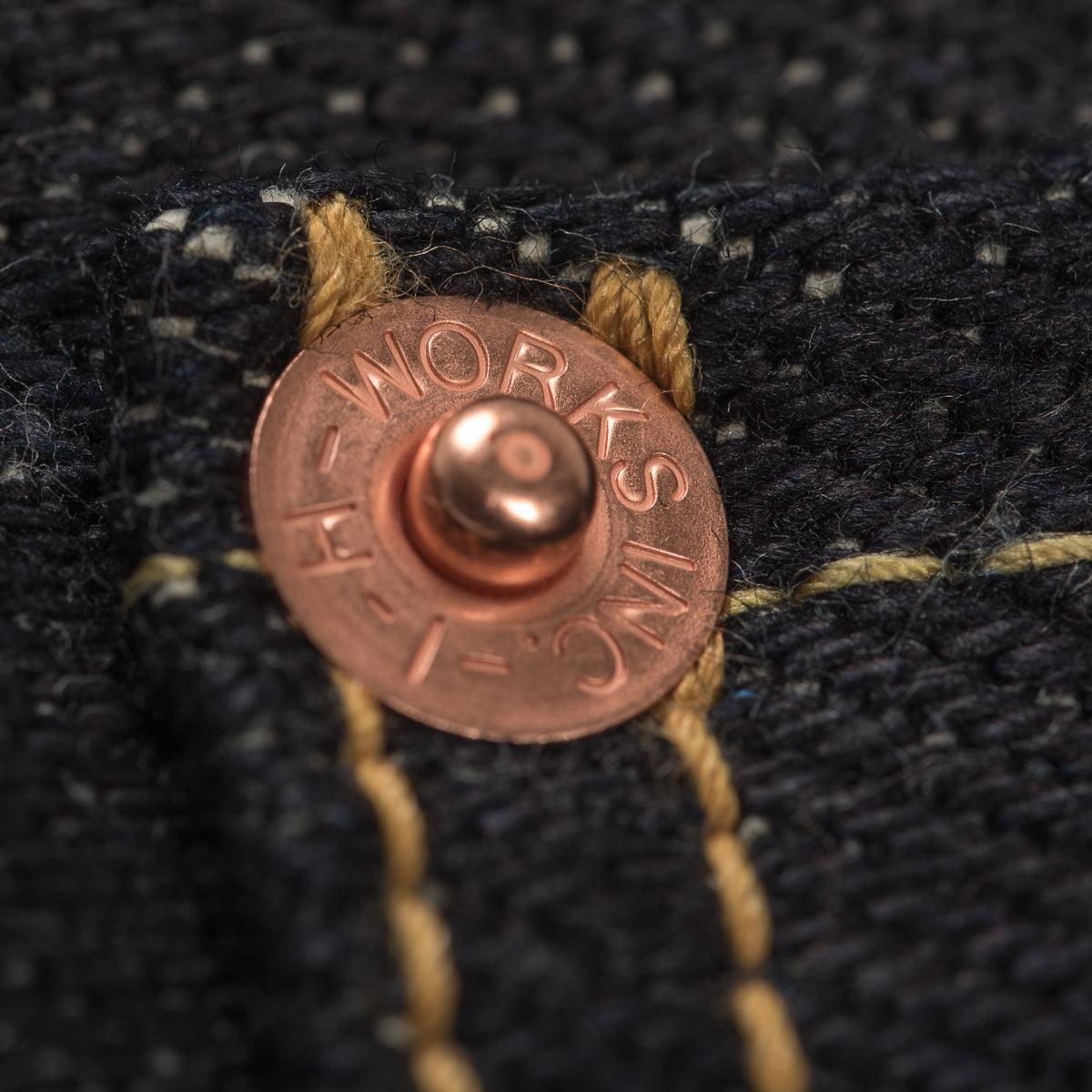 Image showing the IH-666-XHS - 25oz Slim Straight Cut Jeans Indigo which is a Jeans described by the following info 666, Bottoms, Iron Heart, Jeans, Released, Straight and sold on the IRON HEART GERMANY online store