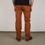 Image showing the IH-666D - 17oz Duck Slim Straight Jeans Brown which is a Trousers described by the following info 666, Bottoms, Iron Heart, Released, Slim, Straight, Trousers and sold on the IRON HEART GERMANY online store