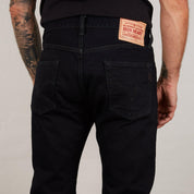 Image showing the IH-666S-142od - 14oz Selvedge Denim Slim Straight Cut Jeans Indigo Overdyed Black which is a Jeans described by the following info 666, Bottoms, Iron Heart, Jeans, Released, Slim, Straight and sold on the IRON HEART GERMANY online store