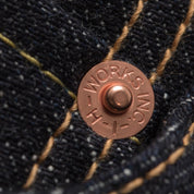 Image showing the IH-666S-21 - 21oz Selvedge Denim Slim Straight Cut Jeans Indigo which is a Jeans described by the following info 666, Back In, Bottoms, Iron Heart, Jeans, Released, Slim, Straight and sold on the IRON HEART GERMANY online store