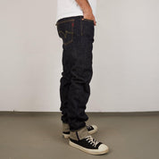Image showing the IH-777S-21 - 21oz Selvedge Denim Slim Tapered Jeans - Indigo which is a Jeans described by the following info 777, Back In, Bottoms, Iron Heart, Jeans, Released, Tappered and sold on the IRON HEART GERMANY online store