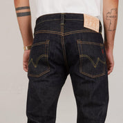 Image showing the IH-777S-21 - 21oz Selvedge Denim Slim Tapered Jeans - Indigo which is a Jeans described by the following info 777, Back In, Bottoms, Iron Heart, Jeans, Released, Tappered and sold on the IRON HEART GERMANY online store