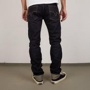 Image showing the IH-777S-142 - 14oz Selvedge Denim Slim Tapered Jeans - Indigo which is a Jeans described by the following info 777, Bottoms, Iron Heart, Jeans, Released, Tappered and sold on the IRON HEART GERMANY online store