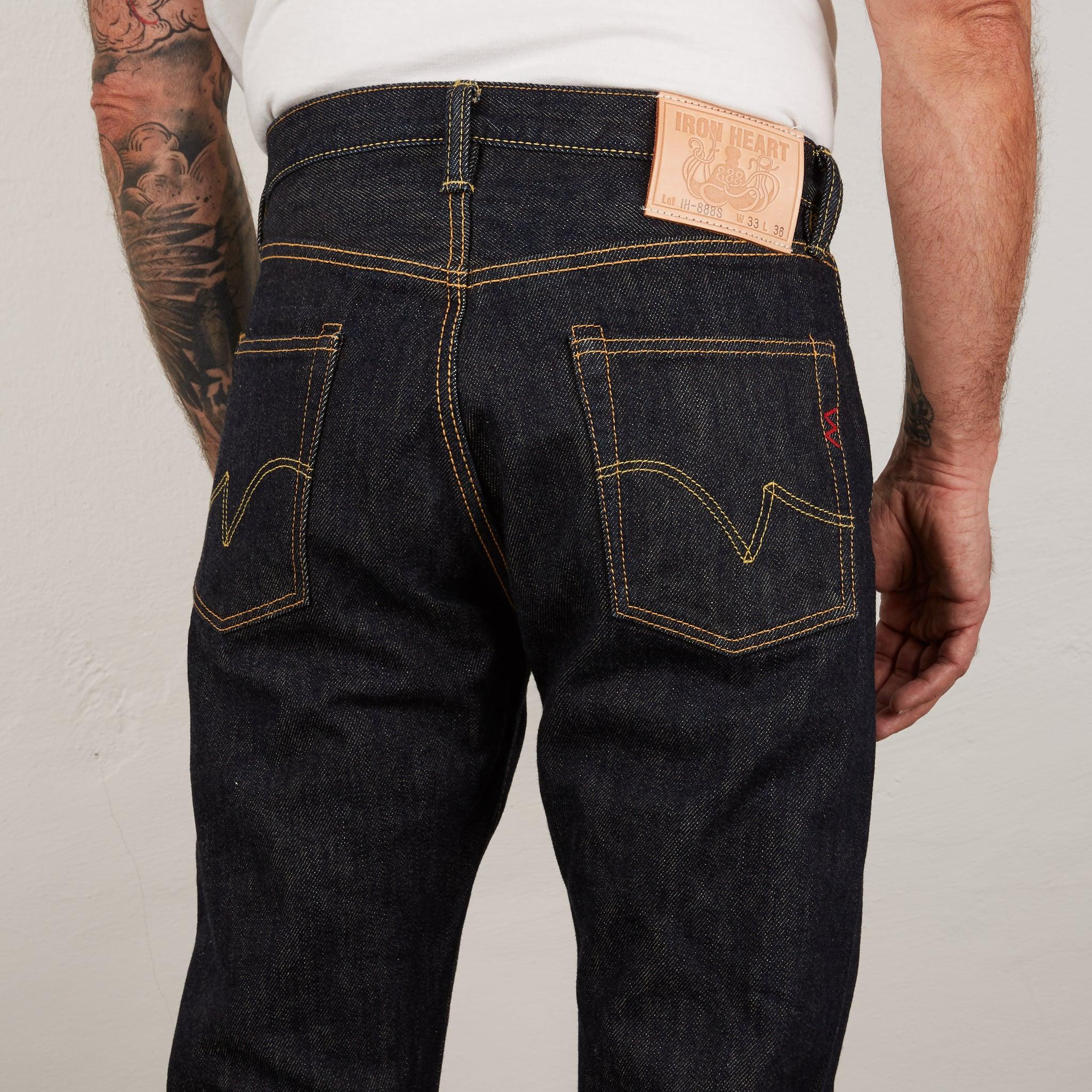 High Rise Tapered Cut Jeans which is a Jeans described by the following info 888, Back In, Bottoms, Iron Heart, Jeans, Released, Tappered and sold on the IRON HEART GERMANY online store