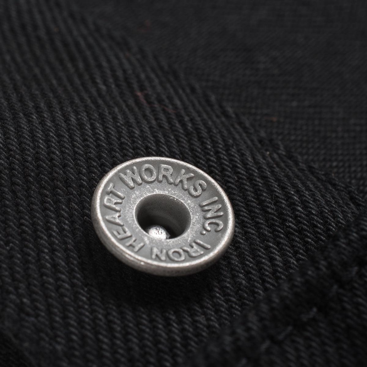 Image showing the IH-9526V - 21oz Non-Fade Denim Vest Superblack which is a Vests described by the following info Iron Heart, Released, Tops, Vests and sold on the IRON HEART GERMANY online store