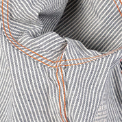 Image showing the IHSH-07-IND - 12oz Hickory Stripe Western Shirt Indigo which is a Shirts described by the following info IHSALE_M23, Iron Heart, Released, Shirts, Tops and sold on the IRON HEART GERMANY online store